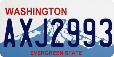 WA license plate AXJ2993
