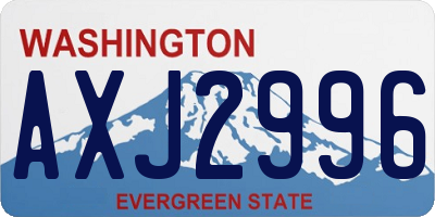 WA license plate AXJ2996