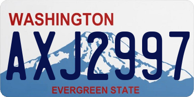 WA license plate AXJ2997