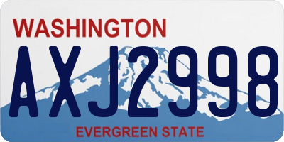 WA license plate AXJ2998