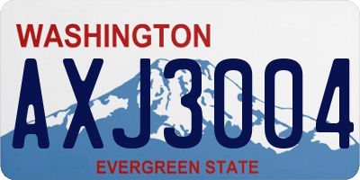 WA license plate AXJ3004