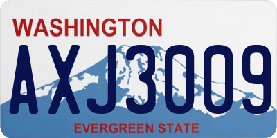 WA license plate AXJ3009