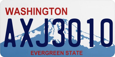 WA license plate AXJ3010