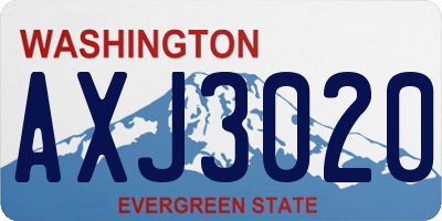 WA license plate AXJ3020