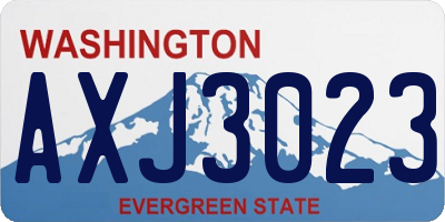 WA license plate AXJ3023