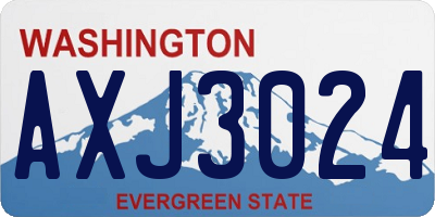 WA license plate AXJ3024