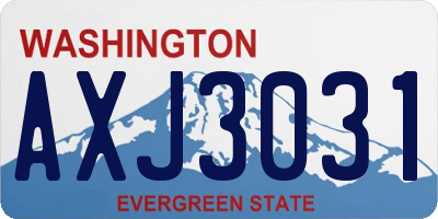 WA license plate AXJ3031