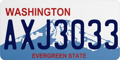 WA license plate AXJ3033