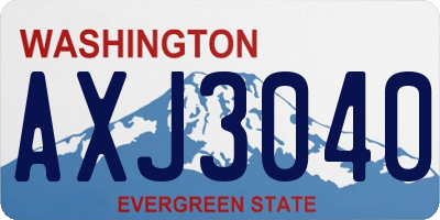 WA license plate AXJ3040