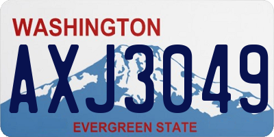 WA license plate AXJ3049