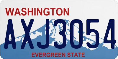 WA license plate AXJ3054