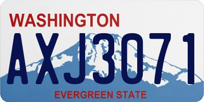 WA license plate AXJ3071