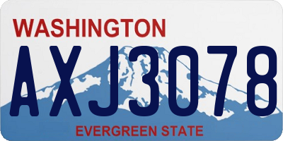WA license plate AXJ3078
