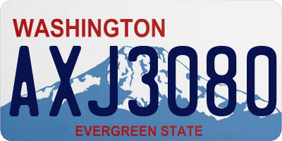 WA license plate AXJ3080