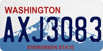 WA license plate AXJ3083