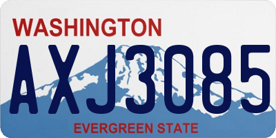 WA license plate AXJ3085
