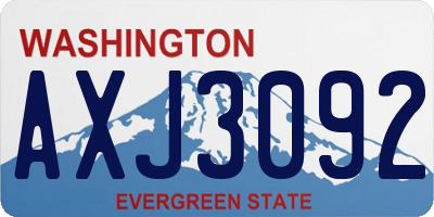 WA license plate AXJ3092