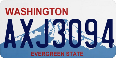 WA license plate AXJ3094