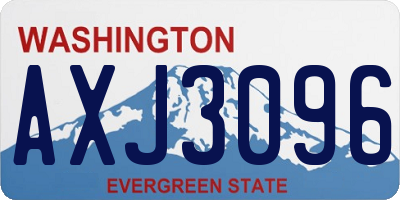 WA license plate AXJ3096