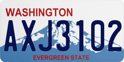 WA license plate AXJ3102