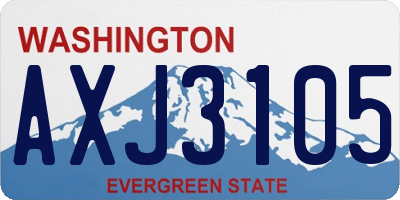 WA license plate AXJ3105