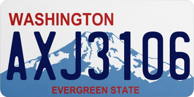 WA license plate AXJ3106