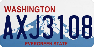 WA license plate AXJ3108