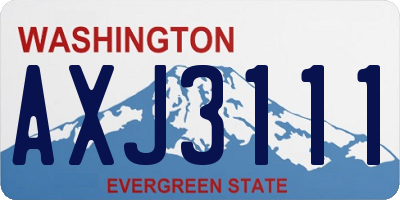 WA license plate AXJ3111