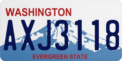 WA license plate AXJ3118