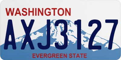 WA license plate AXJ3127