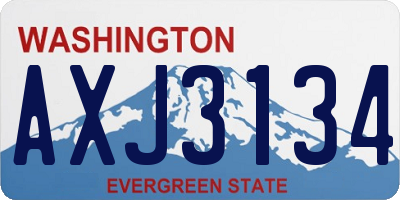WA license plate AXJ3134