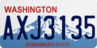 WA license plate AXJ3135