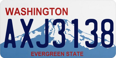 WA license plate AXJ3138