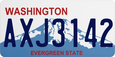 WA license plate AXJ3142