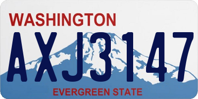 WA license plate AXJ3147