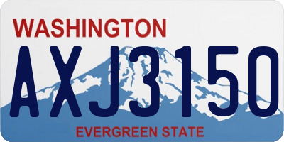 WA license plate AXJ3150