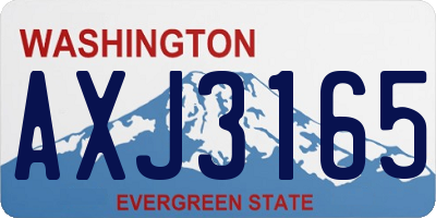 WA license plate AXJ3165