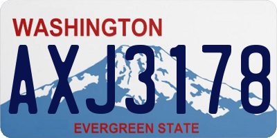 WA license plate AXJ3178