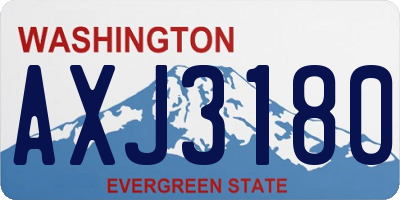 WA license plate AXJ3180