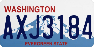 WA license plate AXJ3184