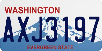 WA license plate AXJ3197