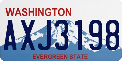 WA license plate AXJ3198