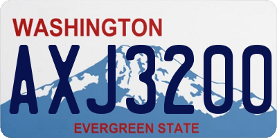 WA license plate AXJ3200