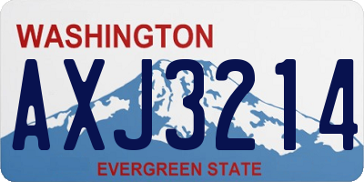 WA license plate AXJ3214