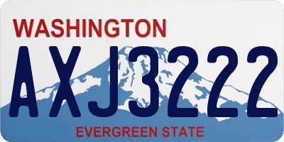 WA license plate AXJ3222