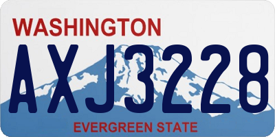 WA license plate AXJ3228