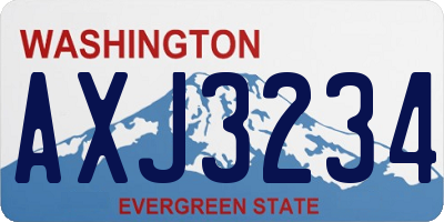 WA license plate AXJ3234