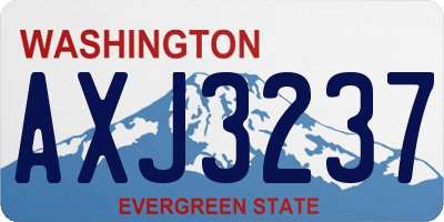 WA license plate AXJ3237