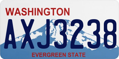 WA license plate AXJ3238