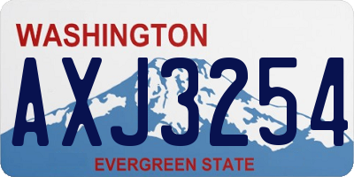 WA license plate AXJ3254